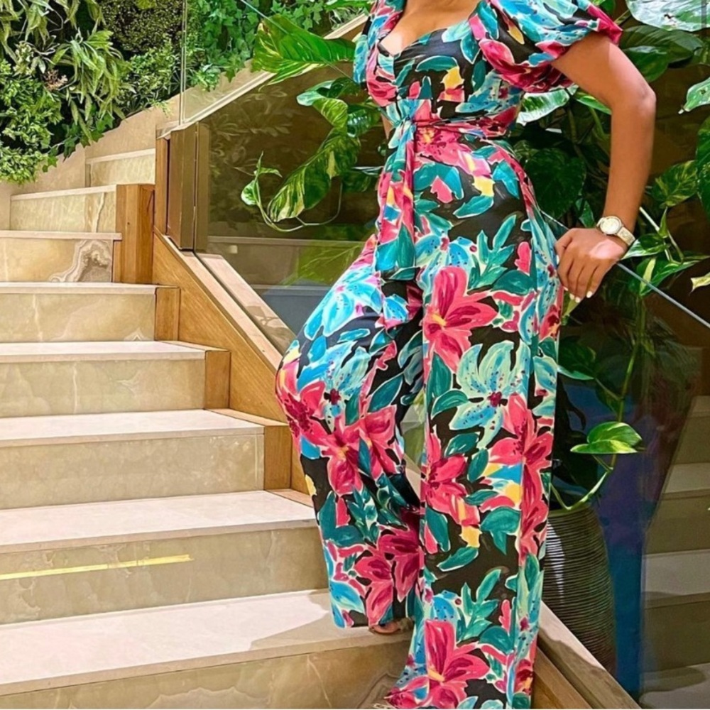 Zara | Colouful Floral Print Jumpsuit Bloggers Favourite - Picture 2 of 9